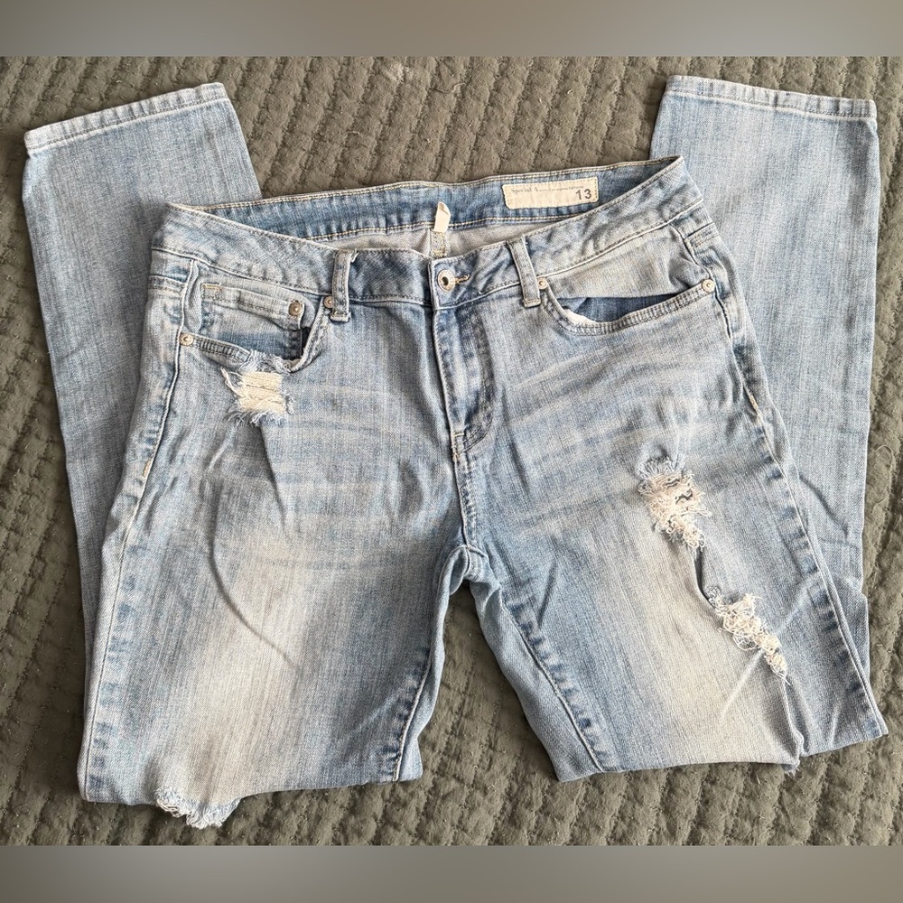 Special A Size 13 Distressed Light Blue Jeans